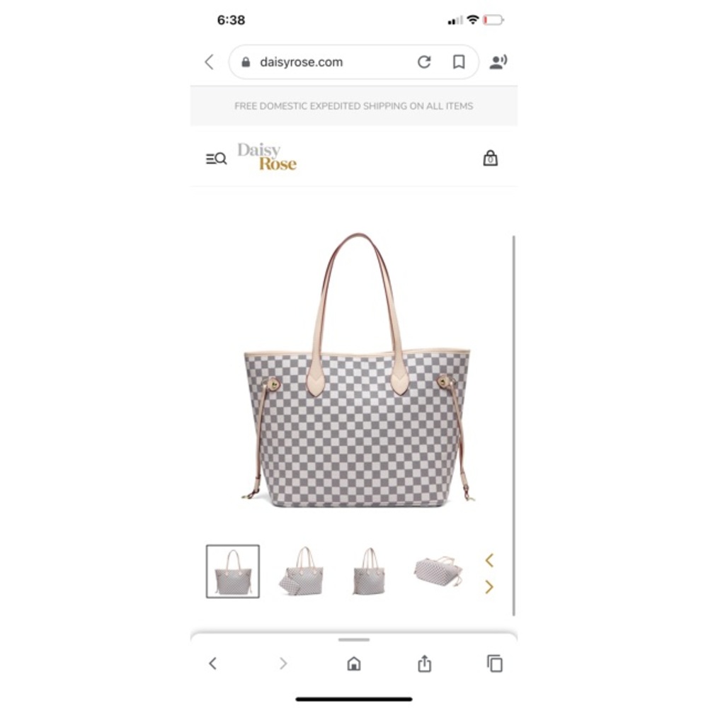 checkered tote bag